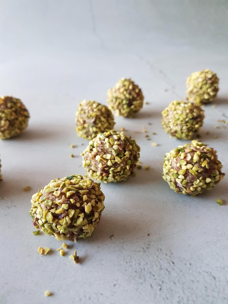 Gezonde bakmix - Glutenvrije Vegan Pistache powerballetjes