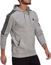 adidas - Essentials Fleece Cut 3-Stripes Hoodie - Grijze Hoodie-XL