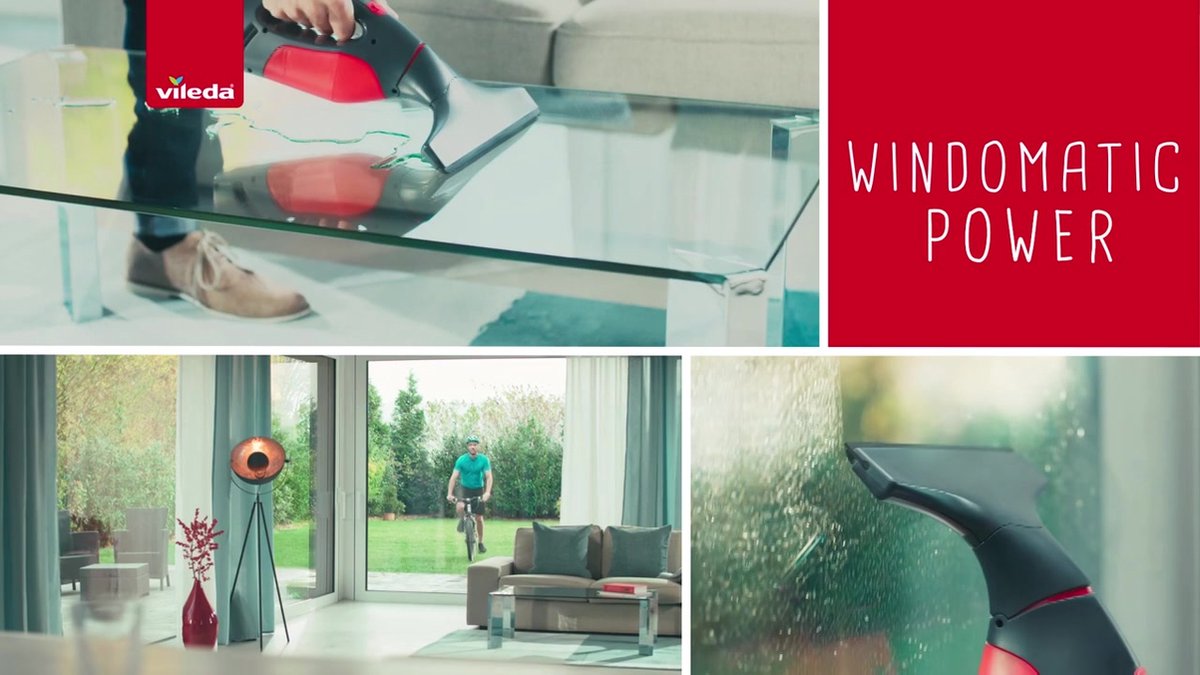 Aspirateur De Fenêtre Vileda Windomatic - Nettoyage Sans Traces, Sans Gouttes | Pour Vitres, Miroirs, Carrelage