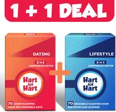 Hart tot Hart Lifestyle & Dating - 2-in-1 Gespreksstarter - 70 kaarten - Relatiespel - Vragen spel volwassenen - Vragenspel Relatie - Gespreksstarters - Relatie Kaartspel - Praatkaarten - Vragen aan je Partner voor een Openhartig Gesprek