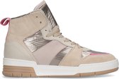 Sacha - Dames - Halfhoge beige sneakers met metallic en roze details - Maat 38