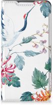 Wallet Bookcase Geschikt voor Samsung Galaxy S22 Telefoonhoesje Bird Flowers