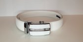 Unisex - Lederen riem met automatische sluiting - wit