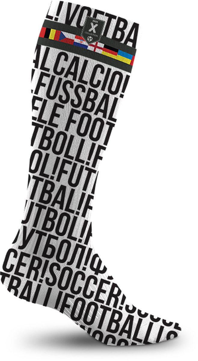 FC Kluif 'Voetbaltaal' sokken - maat 35-38 - zwart/wit - unieke sokken