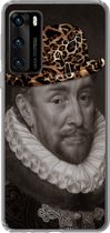 Geschikt voor Huawei P40 hoesje - Willem van Oranje - Panterprint - Oude meesters - Siliconen Telefoonhoesje