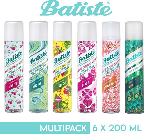 Batiste Droogshampoo Multipack - 6 x 200ml - Tropical, Cherry, Original,  Blush,... | bol.com
