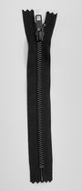 broek rits met rem, Zwart spiraal -20 cm lang, niet deelbaar