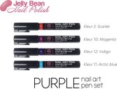 Jelly Bean Nail Polish Nail Art Pen Set - Purple set - Nagelversiering - Nagel pen 4 x 7 ml