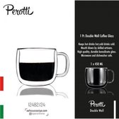 Dubbele Wand Koffieglas - 450mL - Perotti - Set van 4