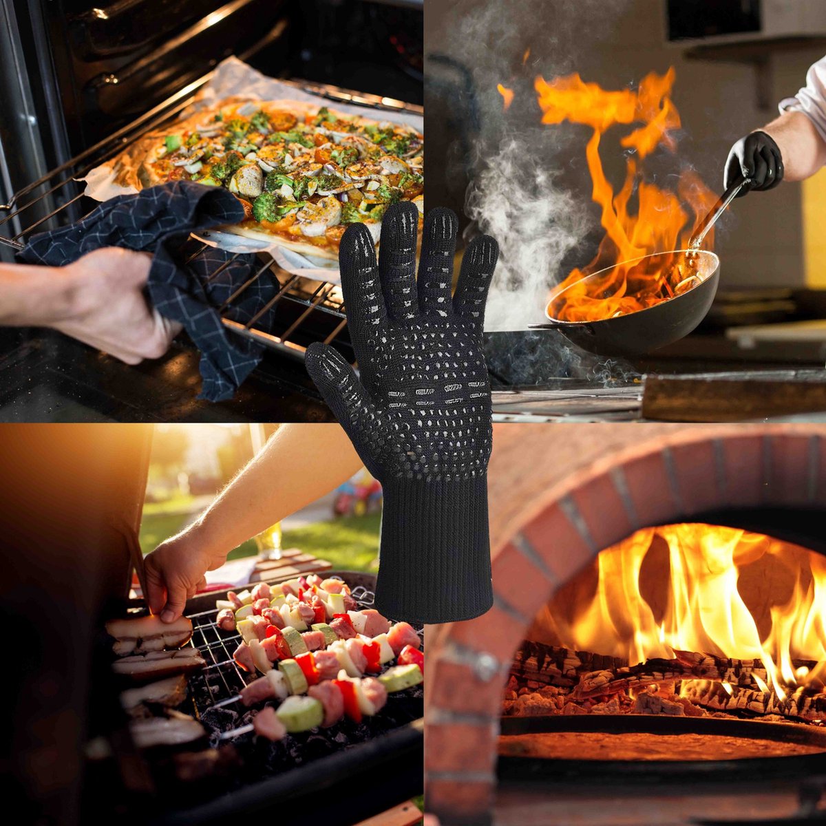 BBQ Ovenwanten – Hittebestendige Handschoenen van Happy Happenings — cadeau in Kookcadeaus - foto 5