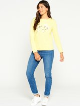 LOLALIZA Trui met opschrift - Geel - Maat L