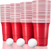 Party Cups Red - 25 Stuks - 475mL - Beerpong - Plastic Bekers - Beerpong Bekers - Feest - Bierpong