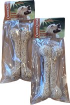 Canine Chews - 2 X 1 Stuks - 19cm - Munchy Bone natural rawhide extruded & beef liver - hondensnack - kauwbot - kauwstaaf -