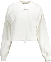 Calvin Klein Stacked Logo Mockneck Sweatshirt Truien & Vesten Dames - Sweater - Hoodie - Vest- Wit - Maat XL