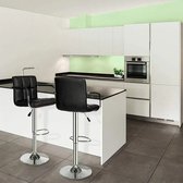 Barkrukken set van 2 - Modern - Verstelbaar - Zonder rugleuning - Barstoel Kruk - Keukenstoel - Zwart - 150KG draagkracht - Kunstleer