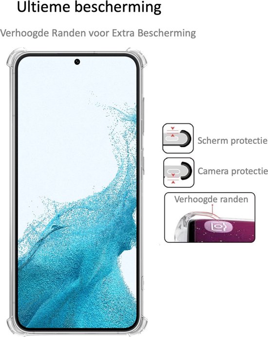 Coque Samsung S22 Plus + 2x Protecteur d'écran Samsung S22 Plus - Coque en Glas Trempé - Coque Antichoc Transparente