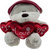 Valentijn Luxe Teddybeer - Knuffelbeer - Knuffel - I Love You beer - Liefdesbeer - Valentijns Knuffel - Valentijn Cadeau - Pluche - 35 x 40 x 30 cm