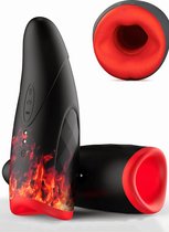 Toys Hub® Automatische Masturbator PRO - 10 Vibraties - Smart Heating - Pocket Pussy - Blowjob Simulator - Elektrisch  - 14 CM
