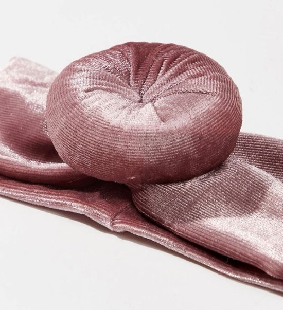 Petits biscuits - Bandeau donut velours - rose - cadeau de maternité - Bandeau bébé - Babygirl - Turban bébé fille - beignet bébé