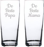 Gegraveerde bierfluitje 19cl De Beste Mama-De Beste Papa