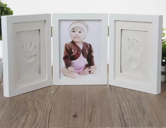 Baby Handafdruk Voetafdruk Ornament Herinnering Kit - Gepersonaliseerde baby prints ornamenten voor pasgeborenen - Babykamer Memory Art Kit - Kraamcadeaus, Kerstcadeaus (Sliver Paint