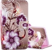 Samsung Galaxy S10 Hoesje - Mobigear - Design Serie - Kunstlederen Bookcase - Lotus - Hoesje Geschikt Voor Samsung Galaxy S10