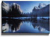 Walljar - Winter In Yosemite Valley - Muurdecoratie - Canvas schilderij