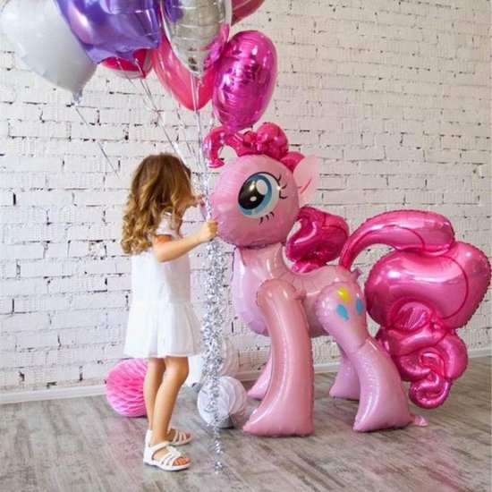 Unicorn Ballon met rietje Roze "100X97cm" Paard Pony Eenhoorn Folie Ballonnen ,Pony Ballon voor verjaardag