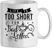 Mok 'Life is too short for bad coffee' | Coffee| Koffie| Kadootje voor hem| Kadootje voor haar