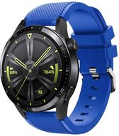 Siliconen Smartwatch bandje - Geschikt voor  Huawei Watch GT 3 46mm siliconen bandje - blauw - 46mm - Strap-it Horlogeband / Polsband / Armband