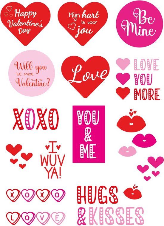 Valentijn a4 stickervel – Valentijnsdag – stickervel