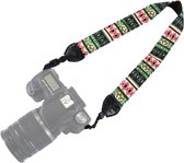 Camera Strap - Nek Strap Band - Voor DSLR Nikon | Canon | Instax | Sony - Groen met rood