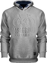 Fox Originals Hoodie Biketown Heren & Dames Amsterdam Capuchon Trui Katoen Grijs L