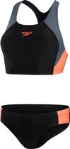 Speedo Colourblock Splice 2 Pieces Dames - Zwart / Grijs - maat 46