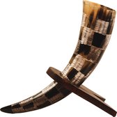 Viking hoorn geruit design - Viking hoorn - Viking beker - Uniek - Fair-trade - 35cm - Mancave - Thuis bar - Snelle levering - Cave & Garden