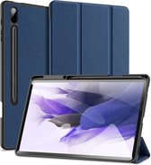 Dux Ducis Tablet Hoes Geschikt voor Samsung Galaxy Tab S8 Plus / Tab S7 Plus - Dux Ducis Domo Bookcase - Donkerblauw