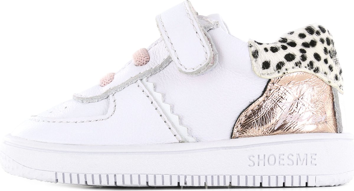 Baskets Basses Pour Bebe Shoesme Blanches Avec Des Details En Or Rose Bol Com