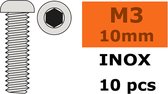 Revtec - Laagbolkopschroef - Binnenzeskant - M3X10 - Inox - 10 st