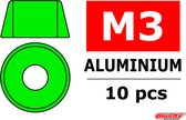 Team Corally - Aluminium sluitring - voor M3 Cilinderkopschroeven - BD=8mm - Groen - 10 st