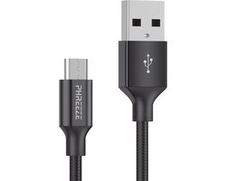 Phreeze Sterke USB-C Kabels - 1 Meter - 2.4A - Type-C Datakabel + Snellaadkabel - Fast Charge - Nylon - Fast Charge Oplader - Universele USB C Snoer