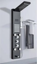 Duxxo – Massage douchepaneel – Badkamer – Digitale Display – Regendouche & waterval – Jets – Handdouche & Thermostaatkraan – Met douchekop – RVS – Zwart