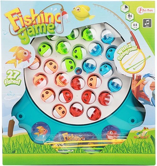 Afbeelding van het spel Elektronisch visspel met geluid - 27 vissen en 2 hengels