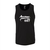 Zwarte TankTop met " Awesome sinds 1997 " print Wit size S