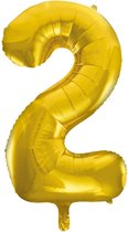 Folie ballon cijfer 2 goud | 86cm (multi)