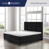 Luna Bedden - Boxspring Luna - 180x210 Compleet Zwart 8vaks Bed