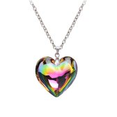 Fako Bijoux® - Ketting - Heart Of Glass - XL - Multicolour