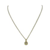 Silventi 9SIL-22156 Zilveren ketting met Hangertje - Dames - Zirkonia - Wit - In Fantasie Zetting - 7 mm Doorsnee - Ankerschakel - 39 + 5 cm - 1,3 mm Dikte - zilver - Gold Plated (Verguld/Goud op Zilver)