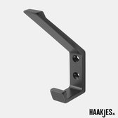 Zwarte hoedhaak - Jashaak - Mat zwart - 0138-18 - Hermeta - Aluminium - Dutch design - Oersterk - Kapstokhaak