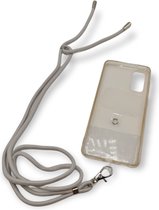 Universeel telefoonkoord grijs 80cm - keycord - telefoon koord voor telefoon hoesje - verstelbare afneembare schouderhals crossbody universele houder voor mobiele telefoon - telefo