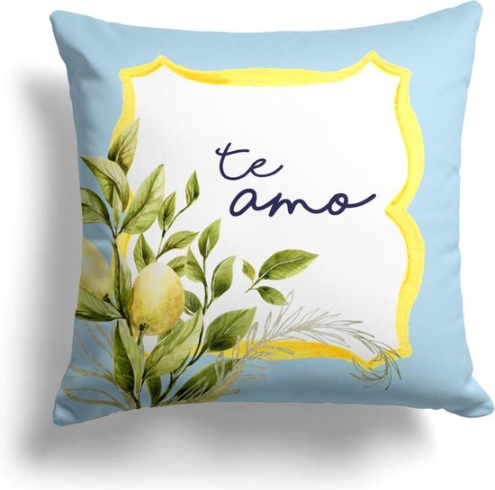 Zijou Living te amo decoratieve woonkamer sierkussenhoes stijlvolle - Kussenhoes woonkamer - Binnen of buiten 43x43cm